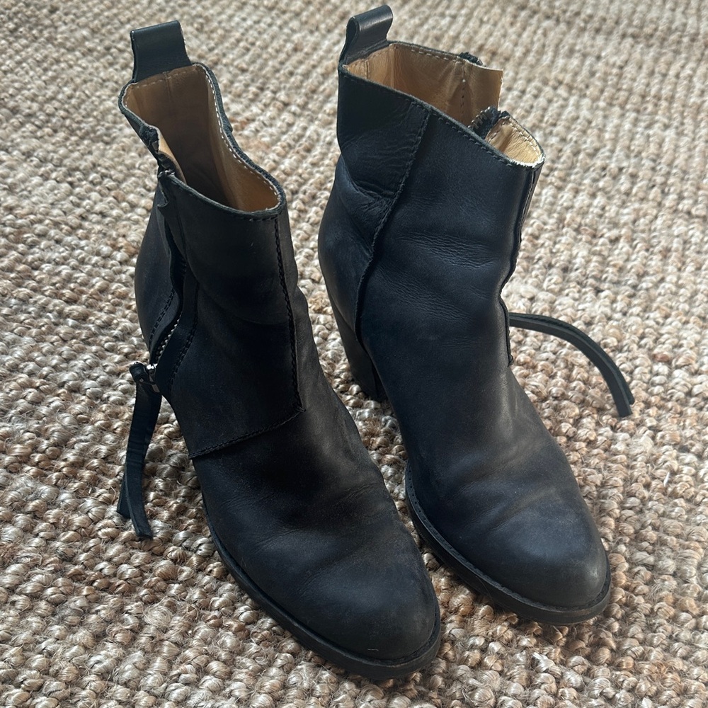 rag & bone Black Leather Ankle Booties